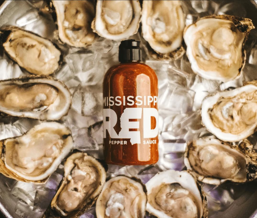 Mississippi Red Pepper Sauce, 12 oz bottle, Hand-crafted well-balanced fermented hot sauce, with Hierloom Pepper Varierties