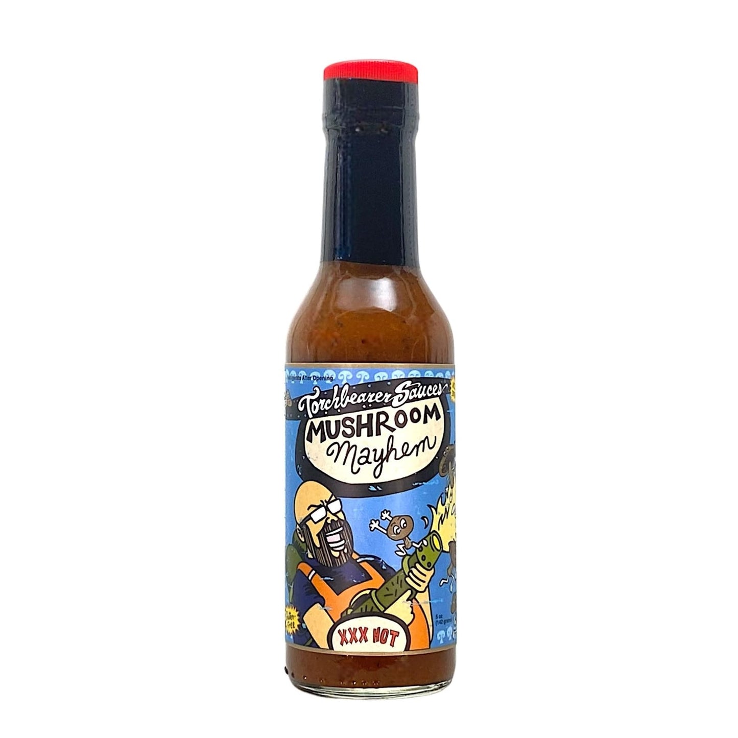 Torchbearer Sauces Mushroom Mayhem, Medium Heat Hot Sauce with Flavors of Umami, Shiitake Mushroom & Habanero Pepper, Made with All Natural