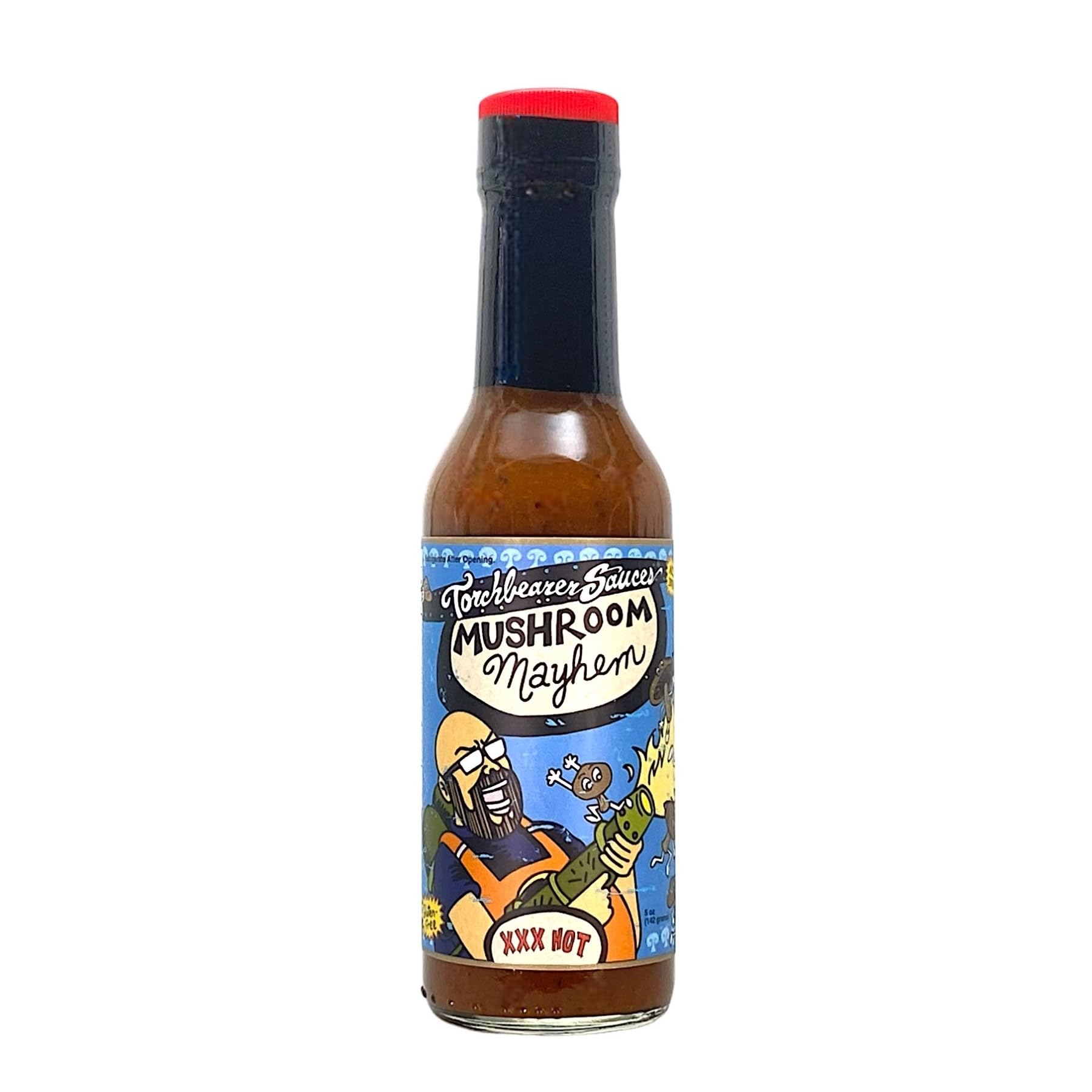 Torchbearer Sauces Mushroom Mayhem, Medium Heat Hot Sauce with Flavors of Umami, Shiitake Mushroom & Habanero Pepper, Made with All Natural
