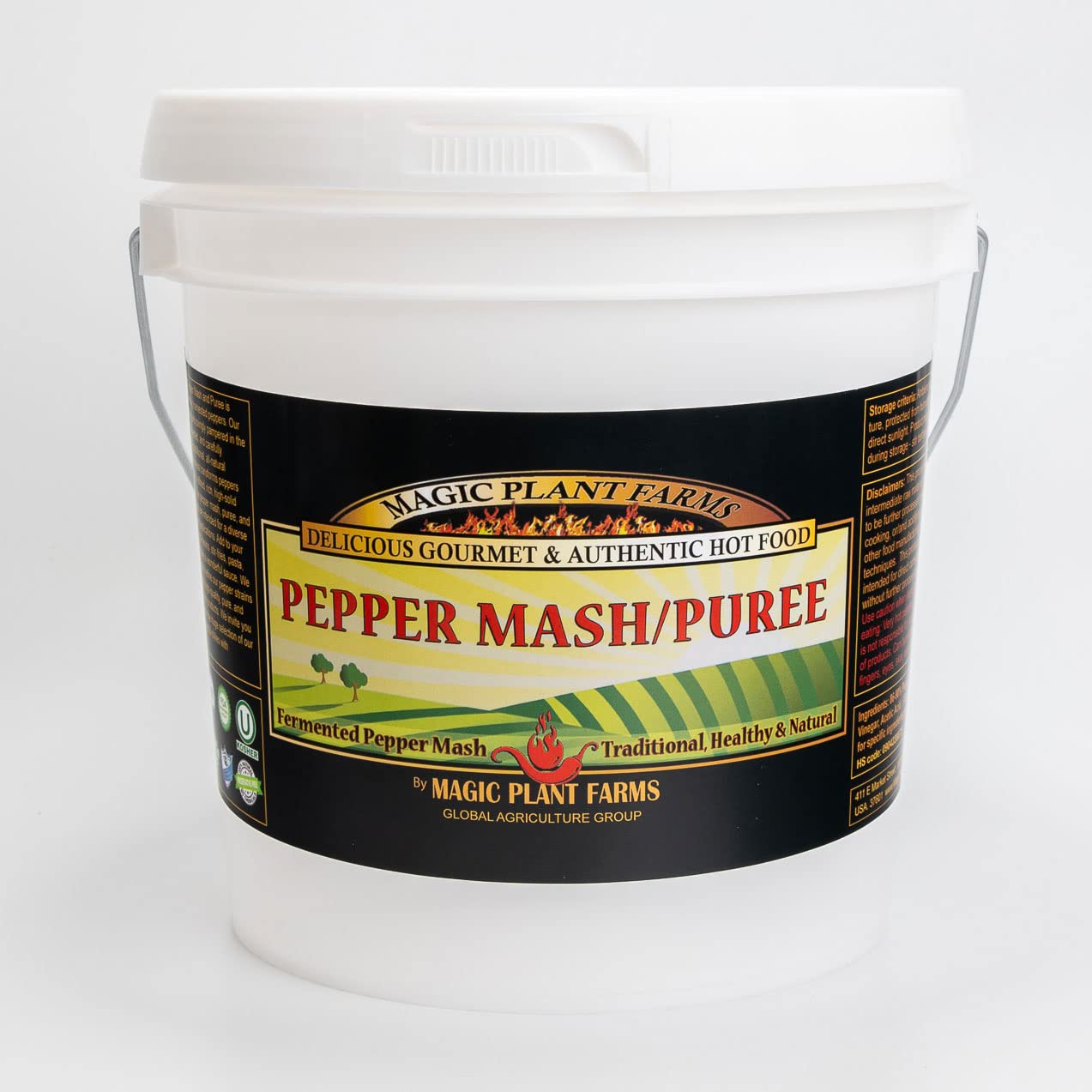 Red Ghost Pepper Puree by Magic Plant, Bhut Jolokia Superhot Smooth Chili Sauce - 1 Gal Bulk, 800K to 1M SHUs Fruity Slow Building Heat | For Cooking