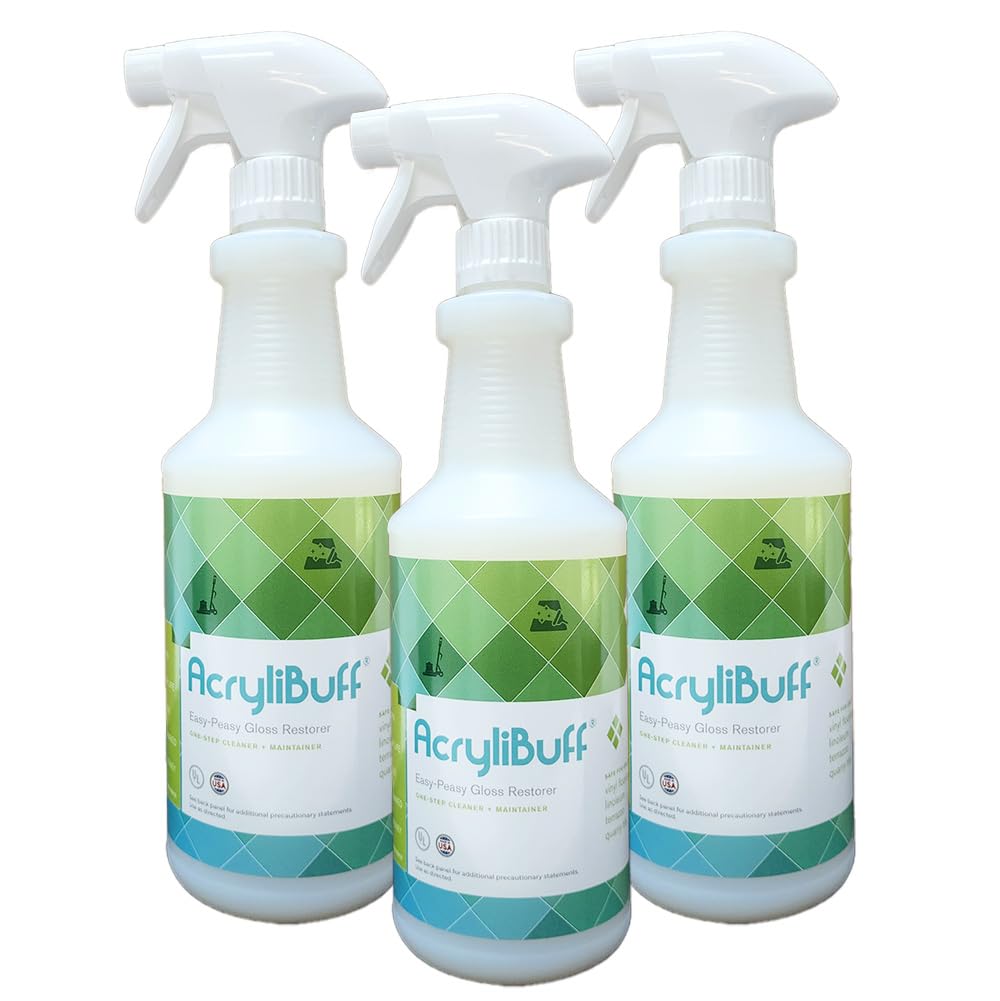 Jani-Source Acrylibuff Spray-On Buff Floor Wax Gloss Restorer, Quart (3-Pack)
