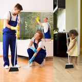 Broom and Dustpan Set, JEHONN Long Handle Lightweight Broom Set Upright Standing Dustpan Stand Up Store Sweep Set for Home Room Kitchen Office Lobby