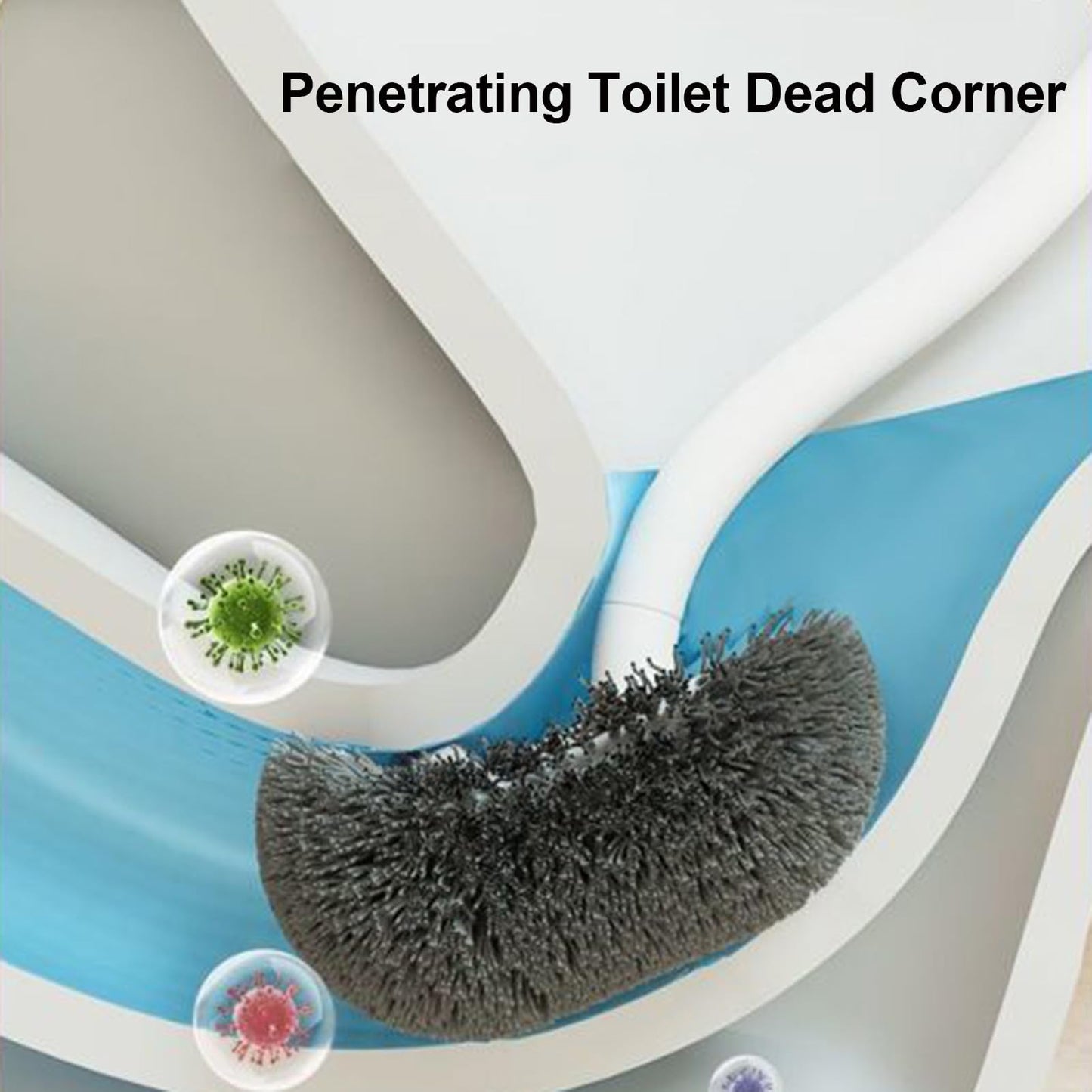 2 Pack Toilet Brush with Hooks, Upgrade S-Shape Toilet Bowl Brush, Deep Cleaning Toilet Brushes Without Dead Corner, Easy to Clean Toilet Rim