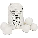 Wool Dryer Balls XL 6-Pack - 100% Pure New Zealand Wool, Ecoigy Natural Fabric Softener, Reduces Wrinkles & Drying Time, Ideal for Essential Oils