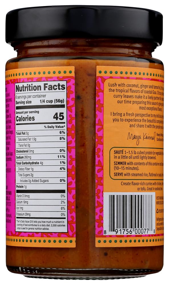 Maya Kaimal All Natural Indian Simmer Sauce - Goan Coconut - 12.5 oz (Case of 6)