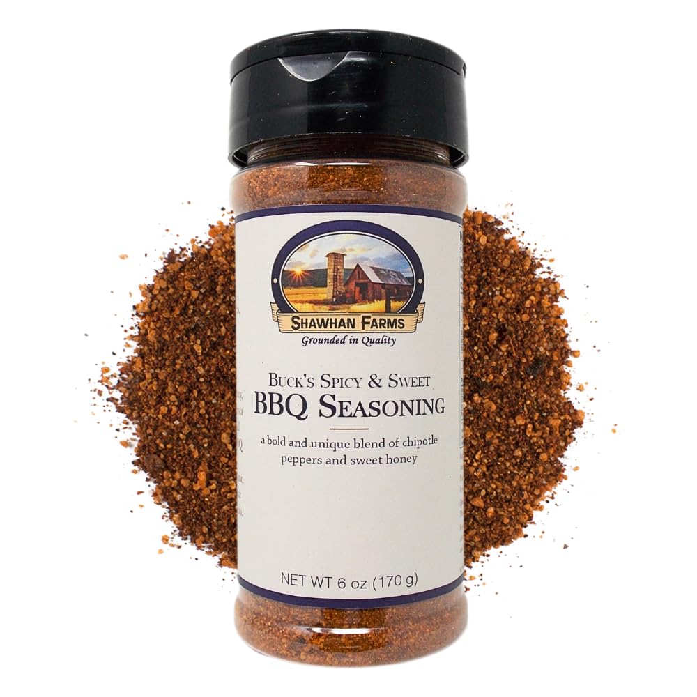 Buck's Spicy & Sweet BBQ Seasoning for Ribs Pork Chops, Shawhan Farms, 6 oz