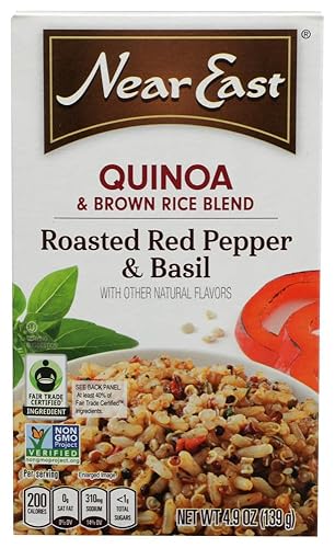 Near East Roasted Pepper and Basil Quinoa Blend, 4.9 ounces, (Pack of 3)