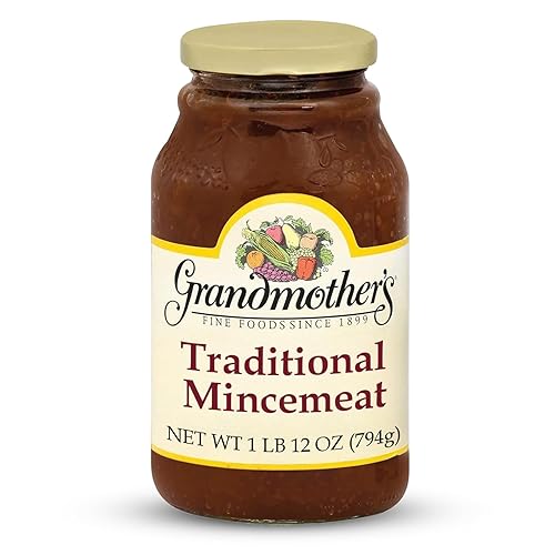 Grandmother's Traditional Mincemeat 12 oz Jar - Rich Fruit & Spice Pie Filling, Ready to Use for Pies, Pastries & Holiday Desserts; Classic Festive