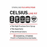 CELSIUS Sparkling Fuji Apple Pear, Functional Essential Energy Drink, 12 Fl Oz