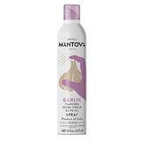 Mantova Extra Virgin Olive Oil Spray Garlic Flavored 8 oz. Spray Bottle - Manage Oil Amount - Great For Salads & Cooking