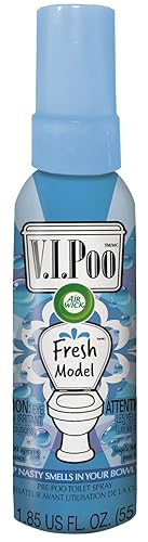 Air Wick V.I.P. Pre-Poop Toilet Spray, Up to 100 uses, Contains Essential Oils, Fresh Model Scent, Travel Size, 1.85 oz, Holiday Gifts, White Elephant