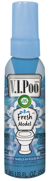 Air Wick V.I.P. Pre-Poop Toilet Spray, Up to 100 uses, Contains Essential Oils, Fresh Model Scent, Travel Size, 1.85 oz, Holiday Gifts, White Elephant