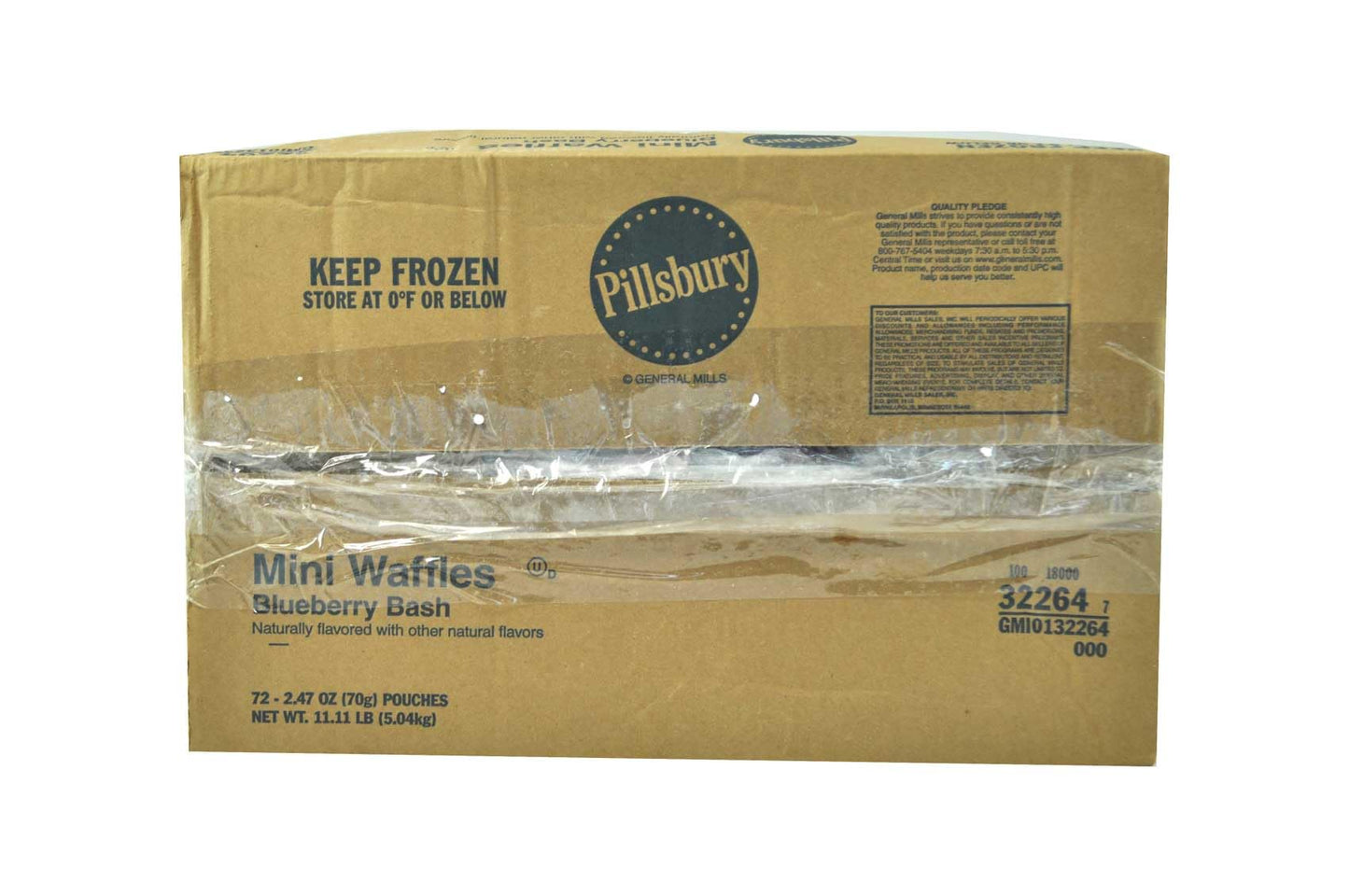 Pillsbury Blueberry Bash Mini Waffles, 2.47 Ounce -- 72 per case.