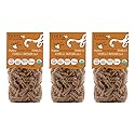 3 PACKS ORGANIC ITALIAN WHOLE DURUM WHEAT FUSILLI PASTA - Sicilian Ancient Grain Timilia Vegan Pasta Crafted in Italy. LOW-GLUTEN INDEX. Has 6X More