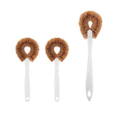 MI BRUSHAX Dish Brush - Heavy Duty Kitchen Scrub Brush with Plastic Handle & Natural Coconut Fiber Bristles, Pot Scrubber for Pans, Sinks & Cast Iron