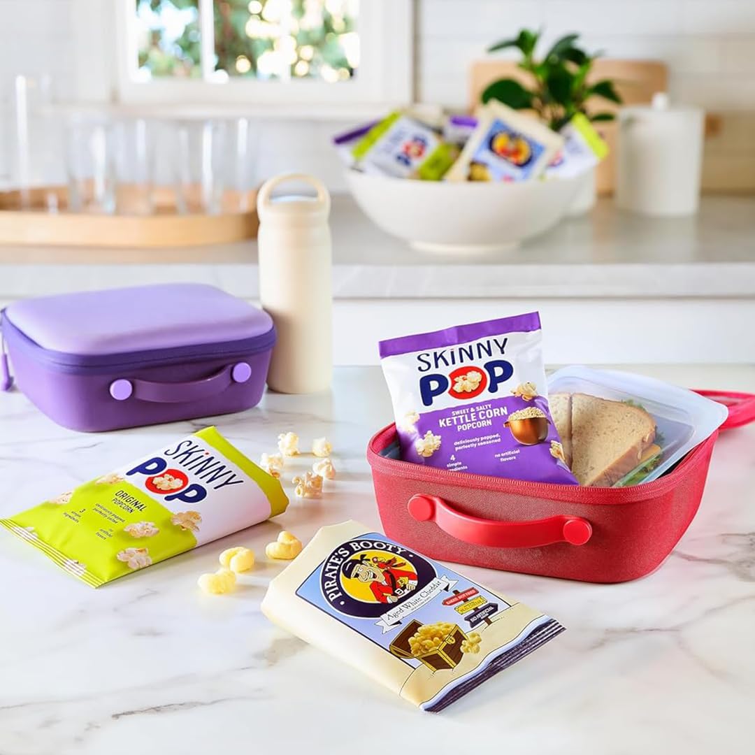 SkinnyPop Popcorn & Puffs Variety Variety Pack, SkinnyPop Original and Kettle Corn, and Pirate's Booty, Gluten-Free, Individually Sized Snack Bags