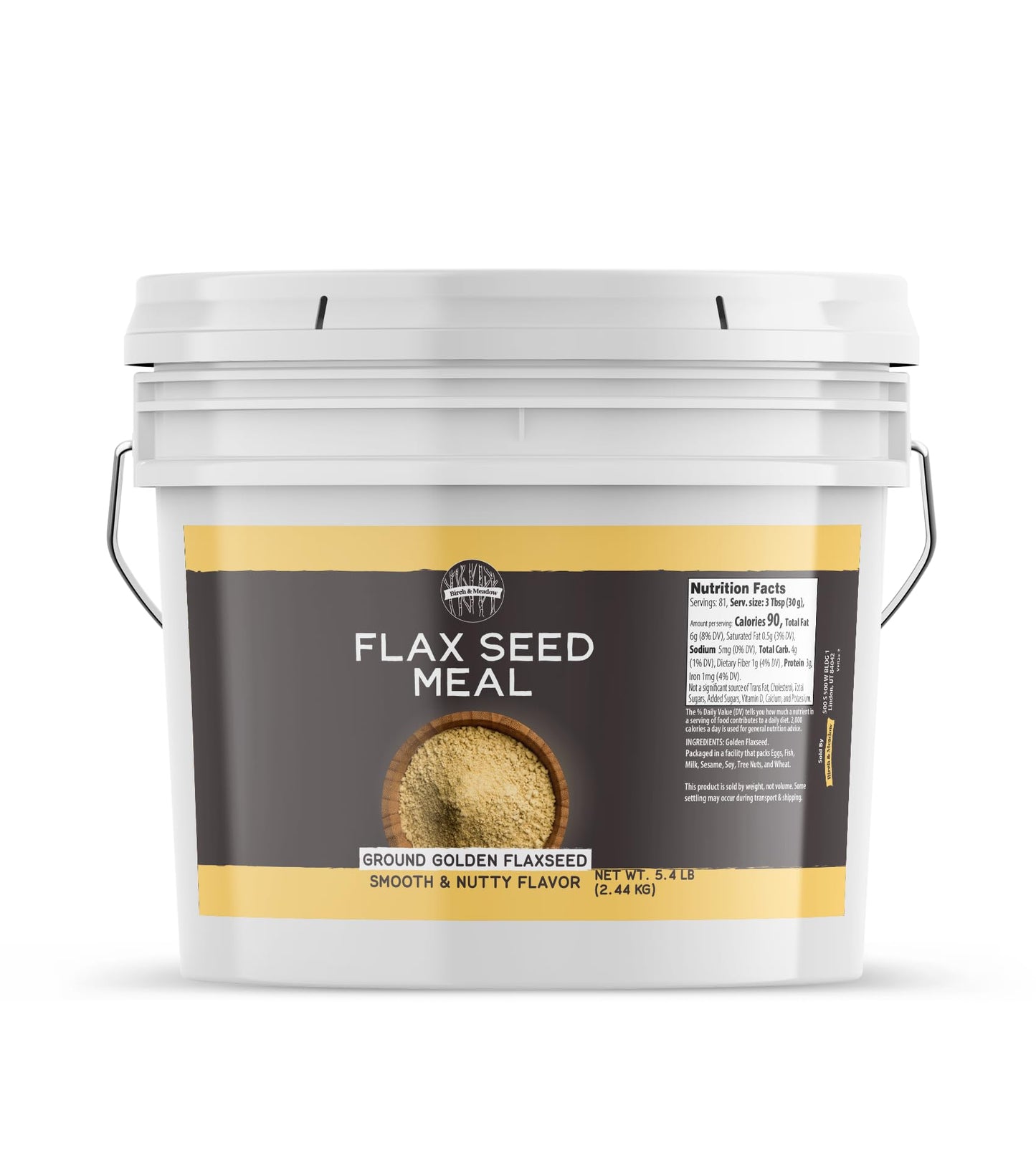 Birch & Meadow 1 Gallon of Flax Seed Meal, Egg Replacement, Nutty Flavor