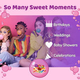 ALBERT'S Candy ColorSplash Bubble Gum Balls for Chewing, 1 Inch, Bright Pink, Bubble Gum Flavor, Party, Events, Weddings, 2 Pounds
