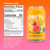PERFY Nootropic Calm Soft Soda Drink Variety Pack | 4 Flavors: Dr. Perfy, Blood Orange Yuzu, Tropical Citrus, Fruit Punch (12oz Cans) | L-Theanine +