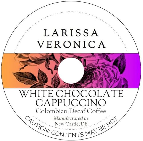 White Chocolate Cappuccino Colombian Decaf Coffee (Single Serve K-Cup Pods) (Gourmet, Naturally Flavored, Whole Coffee Beans) (12 pods, ZIN: 578108)