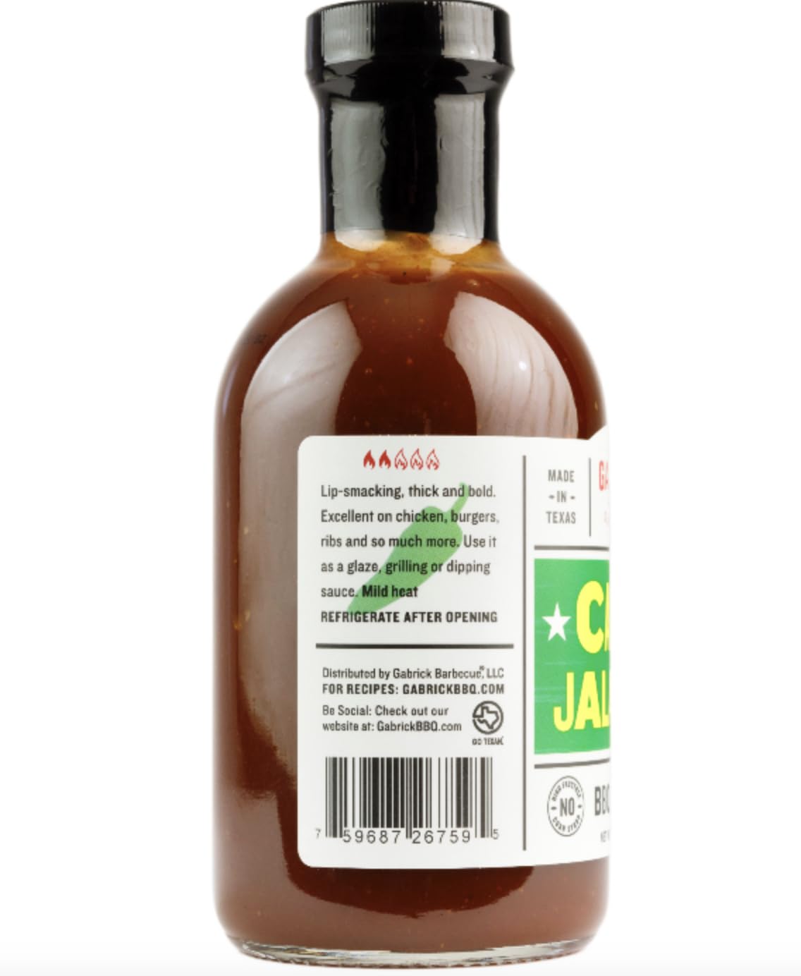 Candy Jalapeño BBQ Sauce | Gabrick BBQ | Sweet & Spicy Barbecue Sauce with Real Jalapeños | Perfect for Ribs, Chicken, and Burgers | No HFCS