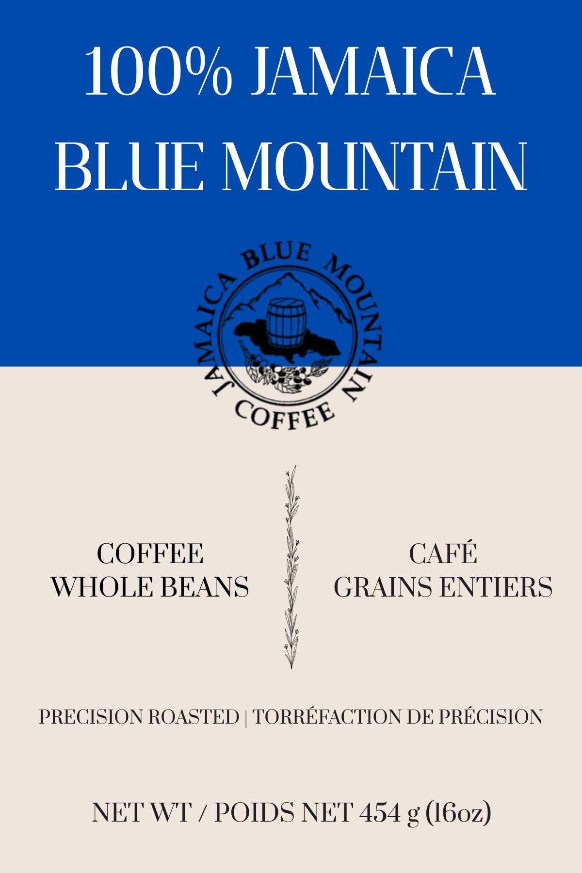 5 lbs of 100% Certified Jamaica Blue Mountain Coffee (Full City Roast)
