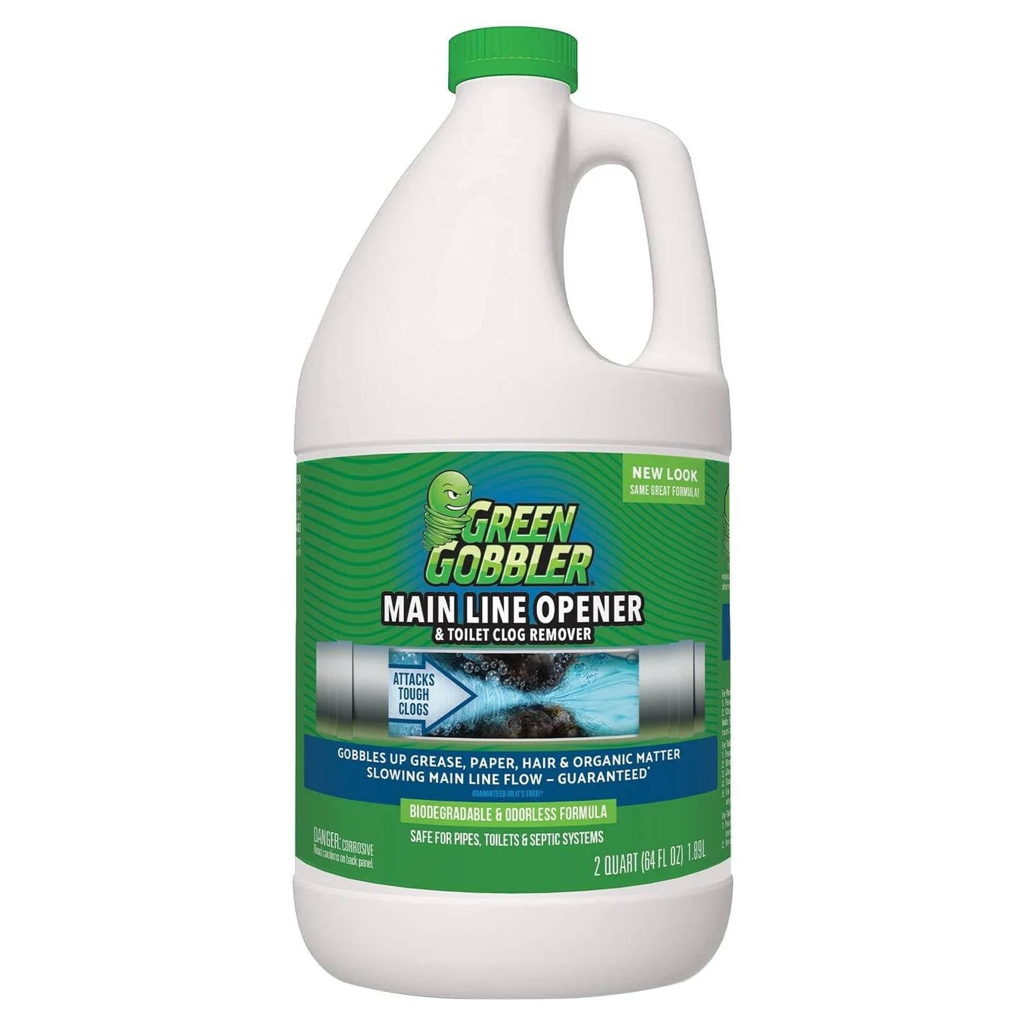 Green Gobbler Ultimate Main Drain Opener | Drain cleaner Hair Clog Remover | Works On Main Lines, Sinks, Tubs, Toilets, Showers, Kitchen Sinks | 64