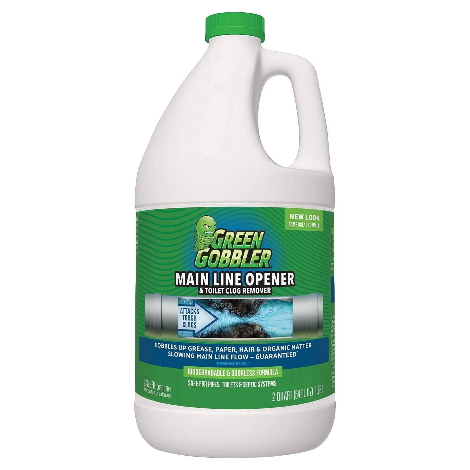 Green Gobbler Ultimate Main Drain Opener | Drain cleaner Hair Clog Remover | Works On Main Lines, Sinks, Tubs, Toilets, Showers, Kitchen Sinks | 64