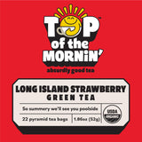 Top of the Mornin' Long Island Strawberry Green Tea By Jacksepticeye | Green Tea With Hints of Papaya and Strawberry | Pyramid Tea Bags | 22 Count