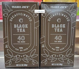 Trader Joe's Decaffeinated Black Tea 40 Tea Bags 3.2oz 90g (Two Boxes)