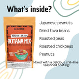 Alebrixes - Botana Mix 8 Oz (227 g) - Crunchy & Delicious Botana Mix Japanese Peanut, Roasted Fava Bean, Green Pea, Peanuts Whit Chili Lime Adobo