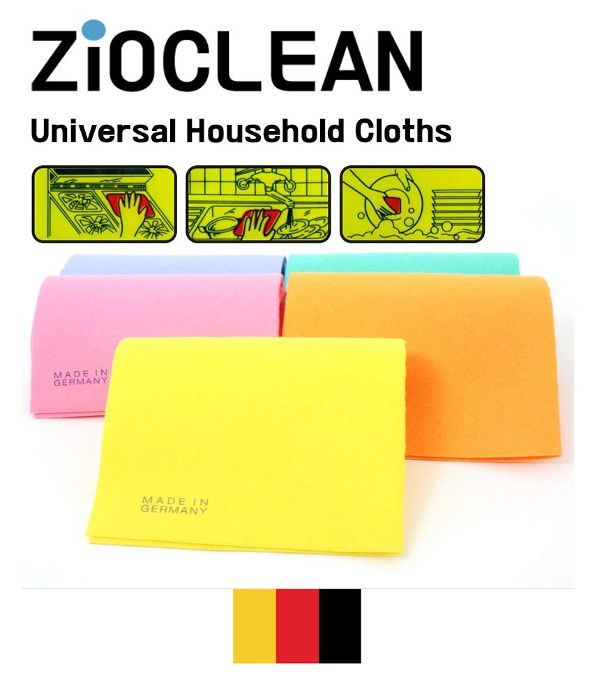 ZIOCLEAN 15 Pack German Universal Household Color Dish Cloths inch,Wide Size Machine Washable Super Absorbent, Drying Non-Woven Fabric Viscose Kitchen
