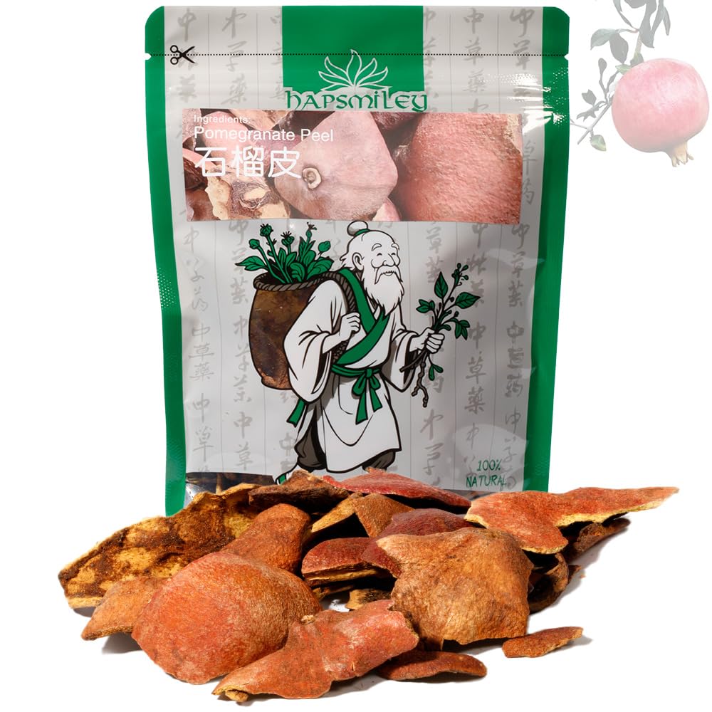 Hapsmiley Pomegranate Peel (Shiliupi/???/?? ?) Dried Bulk Herbs - 3.5 oz (100g)