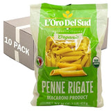 Organic Penne Rigate, 100% Durum Wheat, Italian Pasta, Premium Quality Product of Italy (10 pack x 16 Oz) Non GMO, Vegan, Kosher Certified by L'Oro