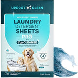 Uproot Clean Laundry Sheets Pro - 30 Pack - Fresh Scent: Mineral-Powered Laundry Detergent Sheets Travel Pack - Eliminate Clinging Fur, Pet Odors