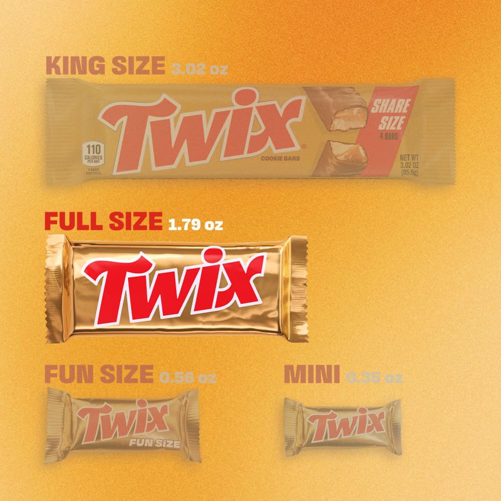 TWIX Caramel Cookie Milk Chocolate Candy Bars, Father’s Day Gift, Full Size, 1.79 oz