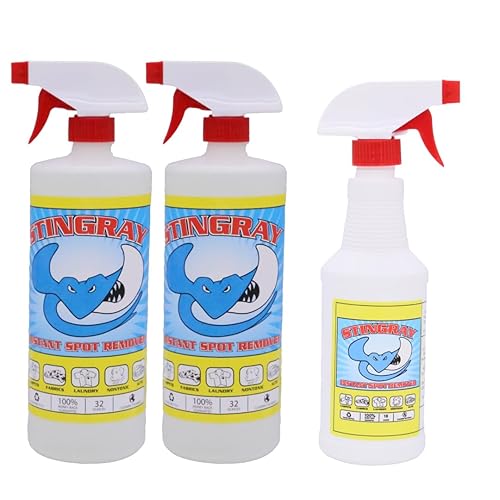 STINGRAY SPOT REMOVER Combo Kit Includes 32 Fl Oz 2-Pack and 16 Fl Oz Single | Advanced, Eco-Friendly Multi Surface Stain Removal