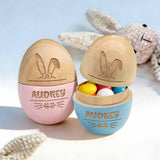 Personalized Wooden Easter Egg 2026 Engraved with Name, Custom Easter Eggs for Kids & Toddlers, Unique Easter Basket Decoration Gifts