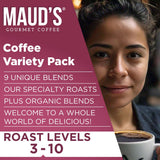 Maud's Original Coffee Pods Variety Pack, 80 ct, 9 Assorted Roasts, Dark & Medium Roast Coffee in Single Serve Pods - 100% Arabica Coffee, Compatible