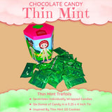 Thin Mint Trefoils 6oz Milk Chocolate Candies - GS Cookie Inspired - 17 Individually Wrapped Mint Chocolate Candy Packaged In Reusable GS Keepsake Tin