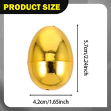 shamjina 12 Pieces Fillable Easter Eggs Ornaments Empty Multifunctional Golden Eggs for Bag Fillers Easter Decoration Children, M