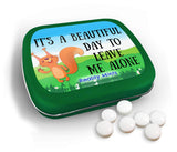 It's A Beautiful Day To Leave Me Alone Mints - Wintergreen Breath Mints - Novelty Candy Gift for Women - Hinged Collectible Tin of Sugar-Free Candy