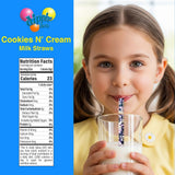 Dippin’ Dots Magically Flavored Milk Straws - Cookies N’ Cream, 4-Pack Bundle (20 Count) | Fun Magic Straws for Kids, Drinks & Cereal | | Sweet Party