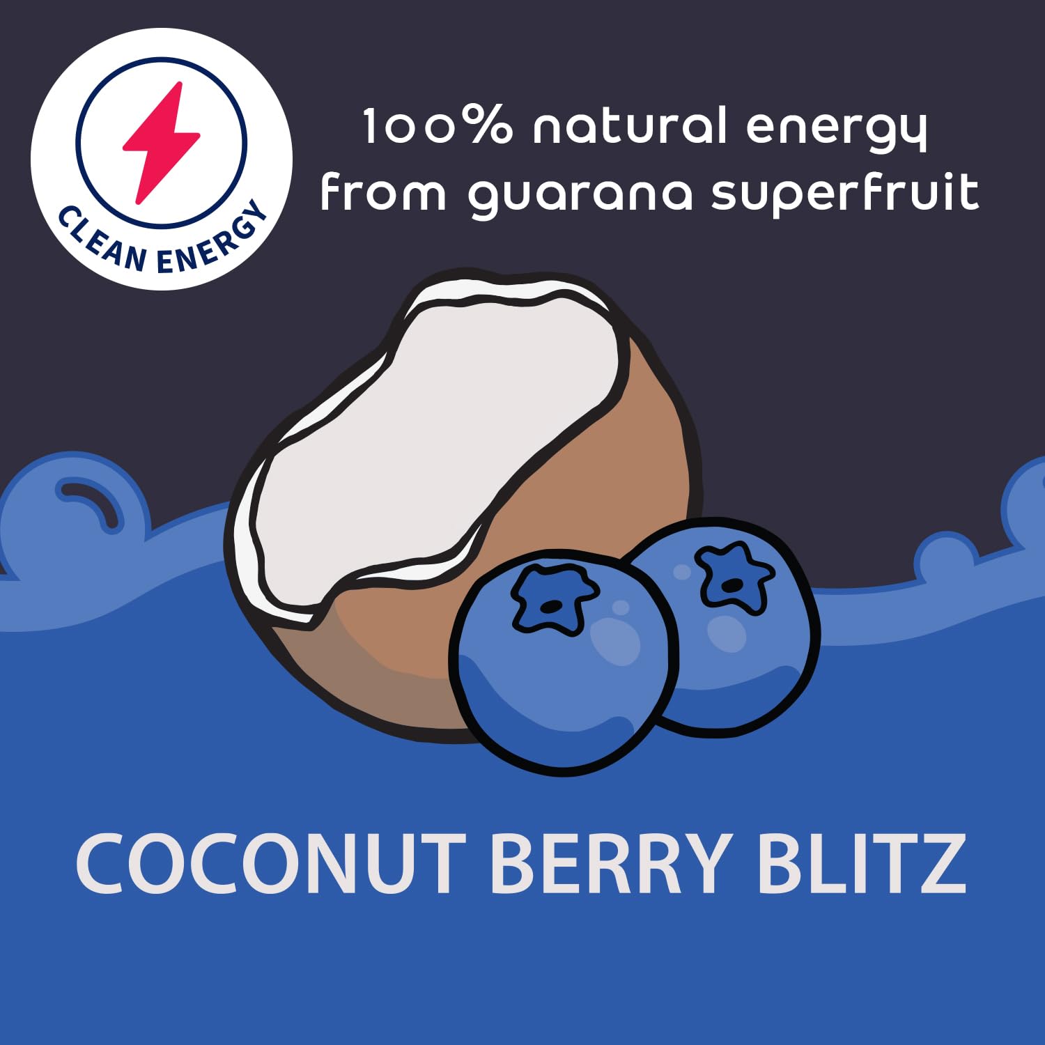 Bobelo Self Carbonating, Clean Energy + Hydration Electrolytes Powder Drink Mix, Coconut Berry Blitz, 100mg Guarana Caffeine, Sugar Free, 15 Pack