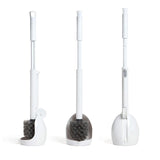 ELYPRO Toilet Brush with Holder - Drip-Free Hygienic Bathroom Scrubber with No-Drip Caddy, Built-in Spout, Fast-Drying Ventilated Design, Compact