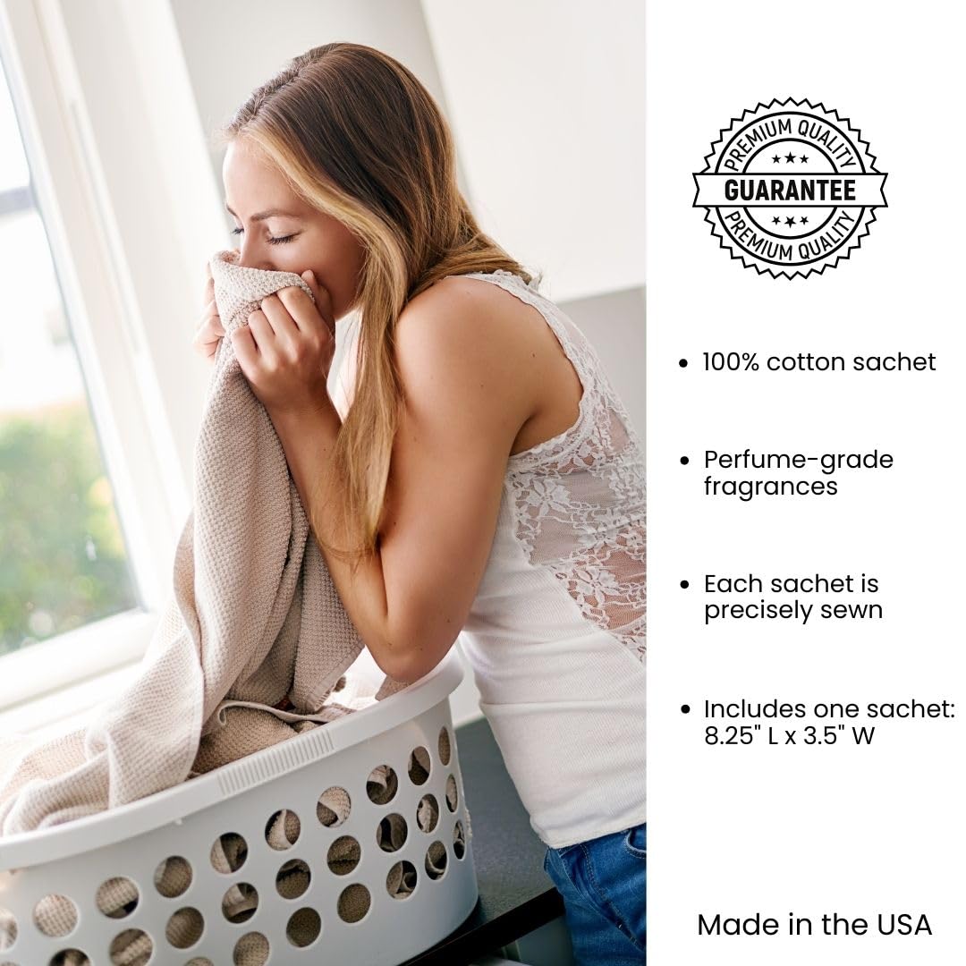Le Blanc® White Flowers Pack Dryer Sachet - Luxury Scented Fabric Sachet for Your Dryer (1 Pack)