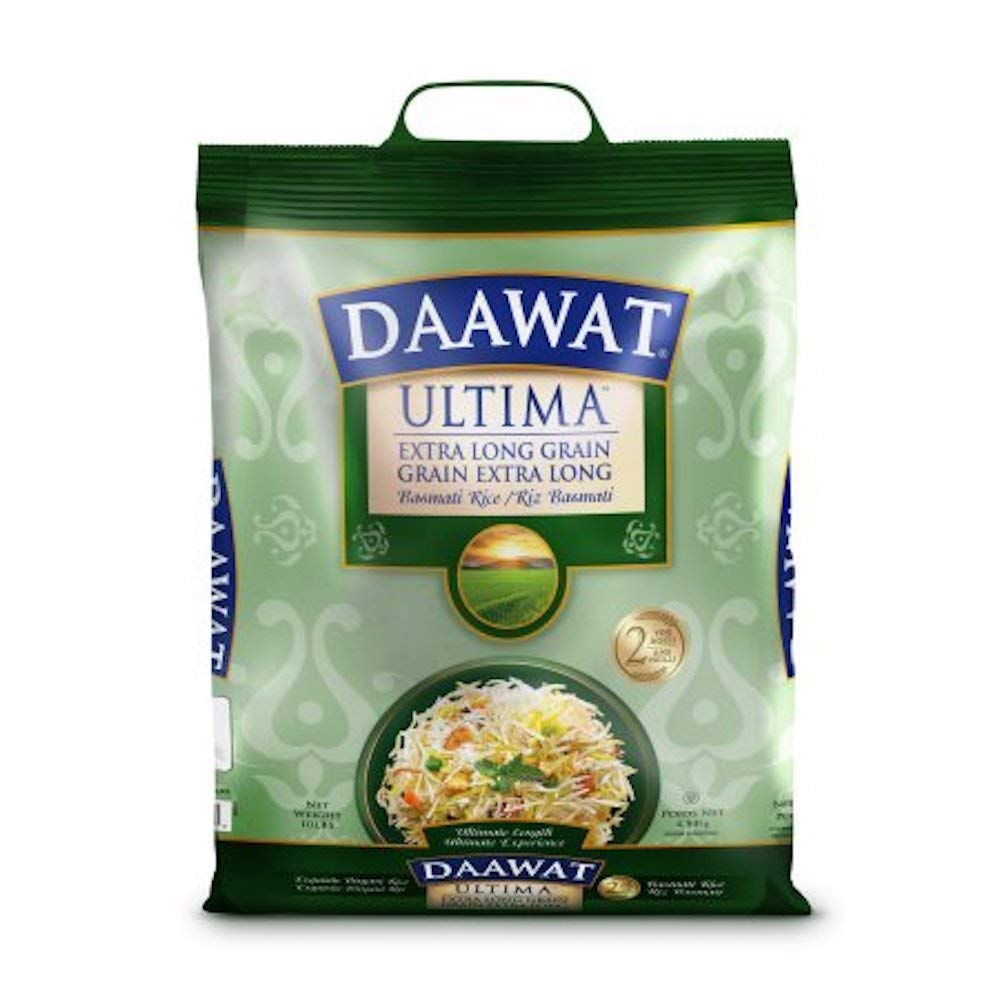 Daawat Ultima Extra Long Grain Basmati Rice, 2-Years Aged, 10lbs - PACK OF 4