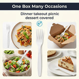 Plastimade White Plastic Forks, 500 Count - Extra Heavyweight Disposable Forks, BPA-Free Bulk Plastic Cutlery for Parties, Weddings, Catering
