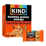 KIND Healthy Grains Energy Bars, Peanut Butter Dark Chocolate, Gluten Free, Healthy Snacks, 18g Whole Grains, 10 Count