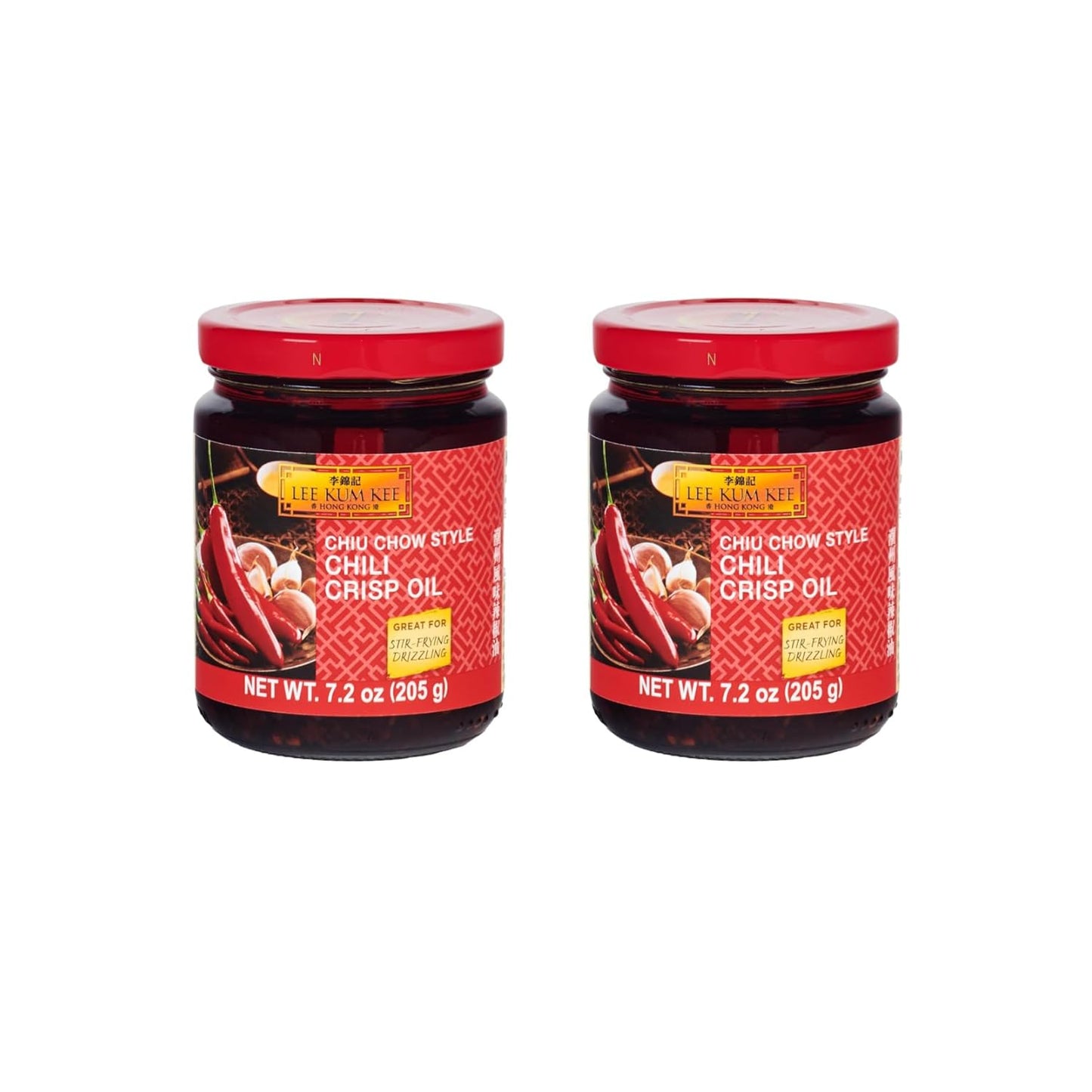 Lee Kum Kee Chiu Chow Chili Crisp Oil (7.2 oz - 2 Pack) Spicy and Savory Chili Crisp Oil for Authentic Asian Cuisine, Perfect for Dips, Drizzling